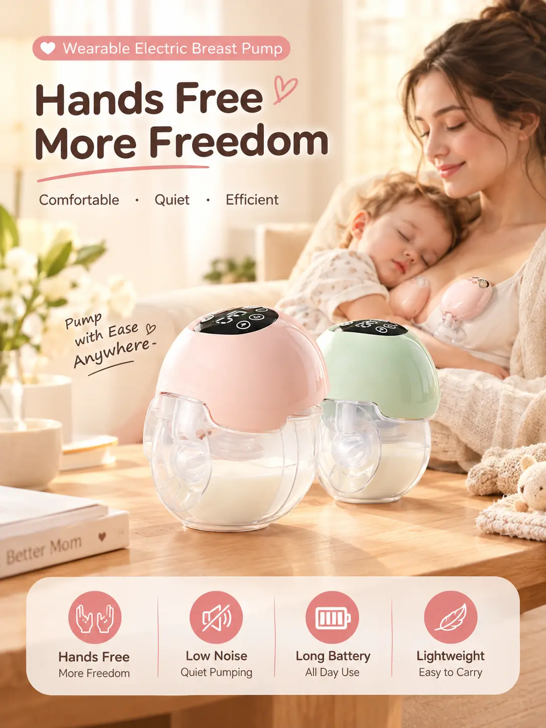 hands-free electric breast pump wearable breast pump